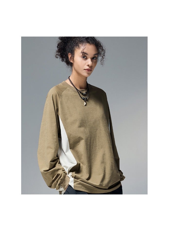 Contrast color hydrogen long-sleeved T-shirt autumn and winter new fashion brand round neck set.