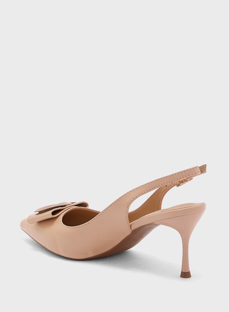 Trim Detail Sling Back Pump