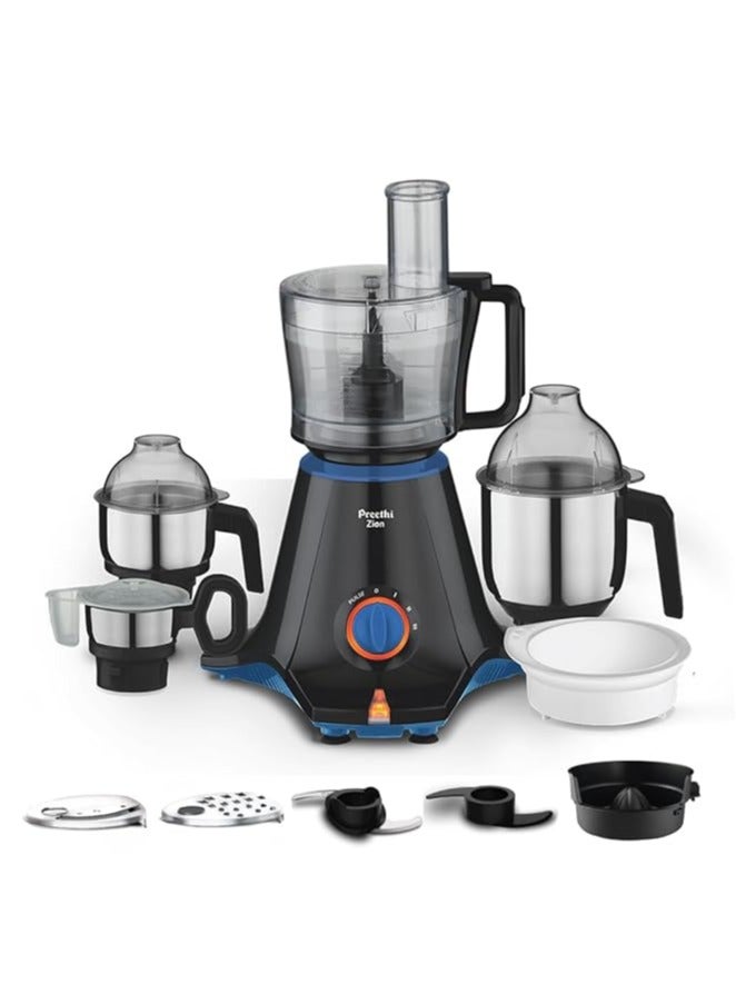 Preethi Zion Mixer Grinder for Kitchen - 4 Jars 750 Watt Mixie Black (MG-227)