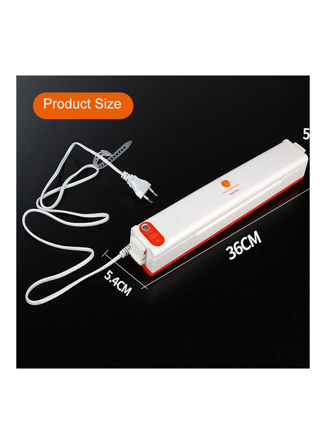 A C110 V 100W Full- Automatic Electric Vacuum Film Sealer Included 10 Pocket Bag White 38.00 x 6.00 10.00cm