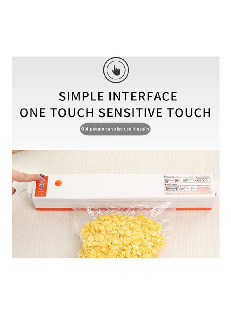 Automatic Touching Control LEDs Indicator Lights Vacuum Sealer Machine With 10 Bags Orange 38*6*10cm