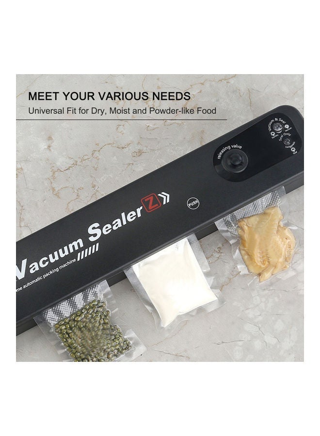 One-Touch Automatic Vacuum Sealing Machine With Bags Food Saver Black 37.30*7.00*8.50cm