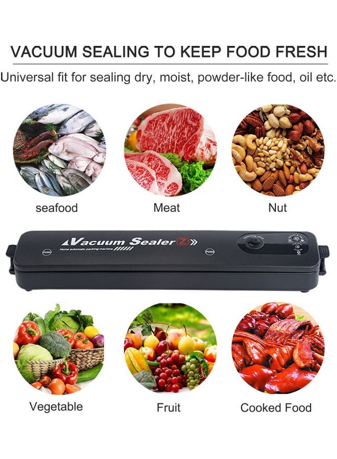 One-Touch Automatic Vacuum Sealing Machine With Bags Food Saver Black 37.30*7.00*8.50cm