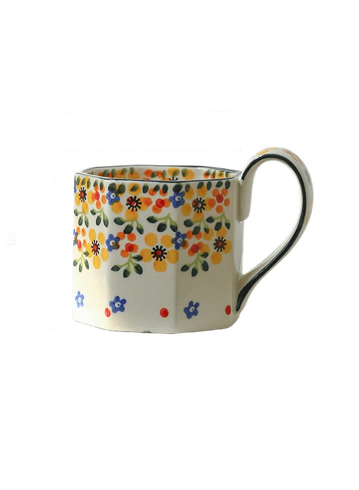 Geometric large capacity ceramic mugs, breakfast mugs, milk mugs