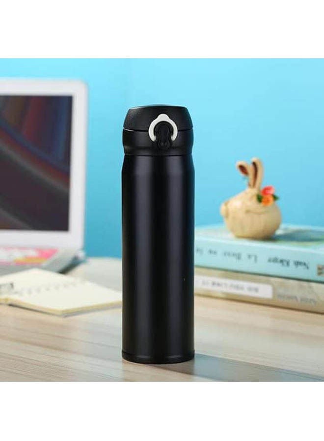 Double Wall Vacuum Flask Bottle With Lid Black