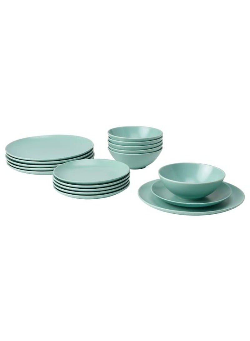 Faergklar 18 Piece Service Matt Light Turquoise