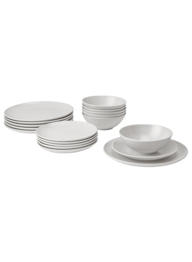 Faergklar 18 Piece Service Matt Light Grey