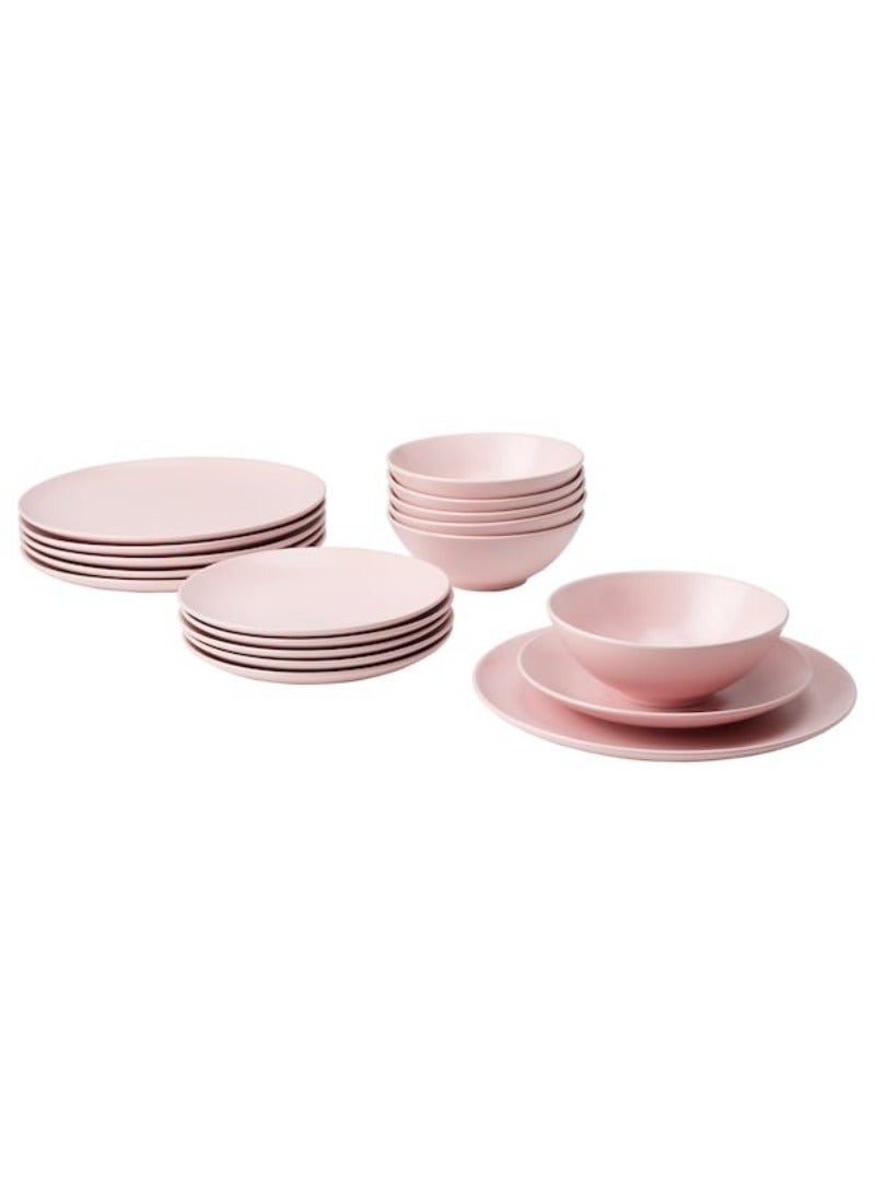 Faergklar 18 Piece Service Matt Light Pink