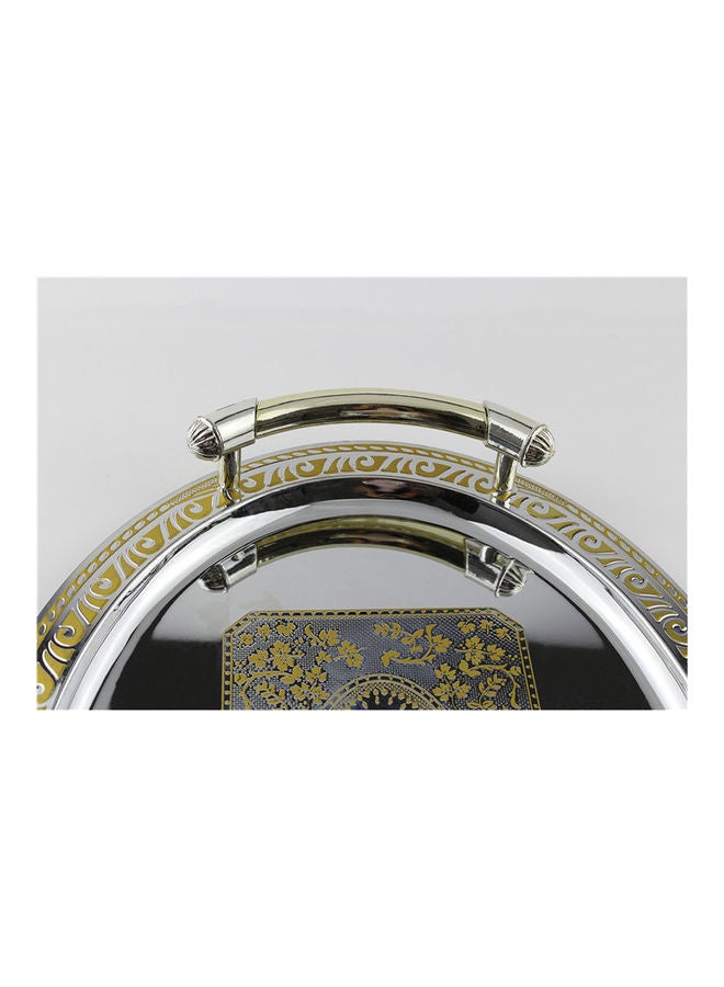 European Style Ellipse Tray Silver 32x24cm