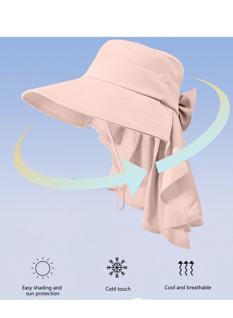 Wide Brim UPF 50+ UV Protection Sun Hats Hiking Fishing with Neck Flap Gardening Face Shawl Large Roll up Cap Summer Beach Vacation