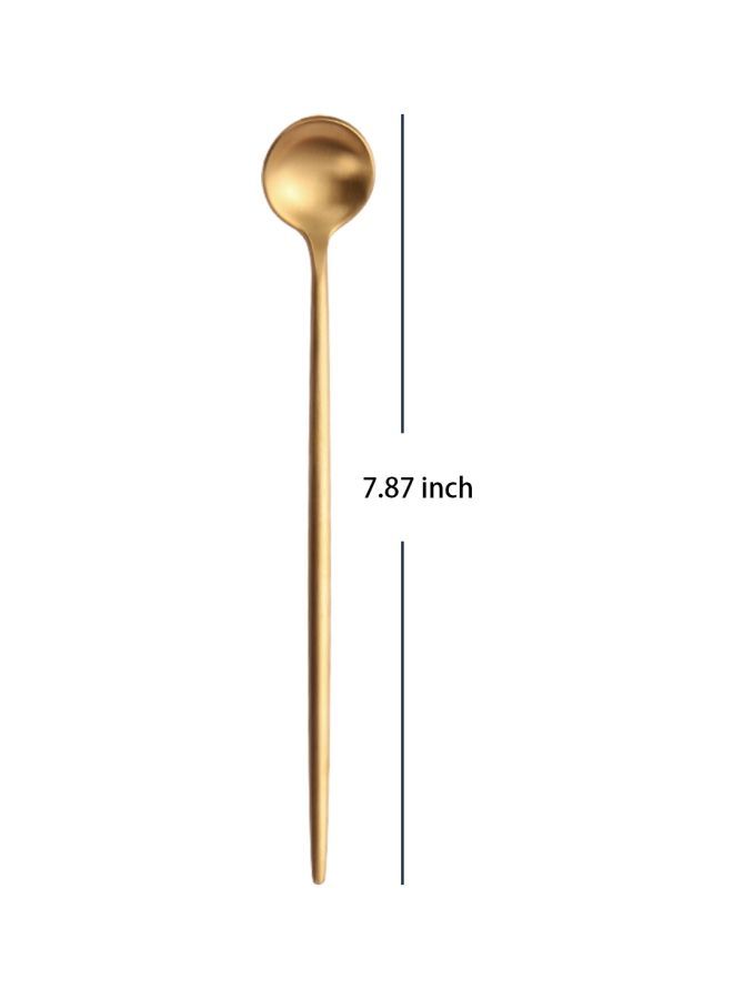 6-Piece Iced Tea Spoons Gold 20centimeter