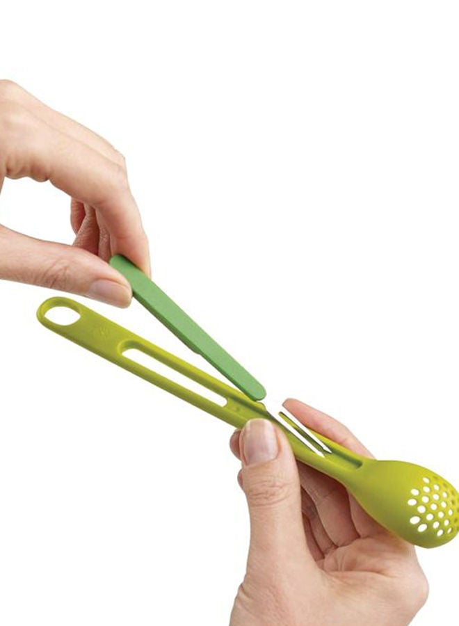 2-Piece Scoop And Pick Jar Spoon Fork Set Green 20x2.7x2.7cm