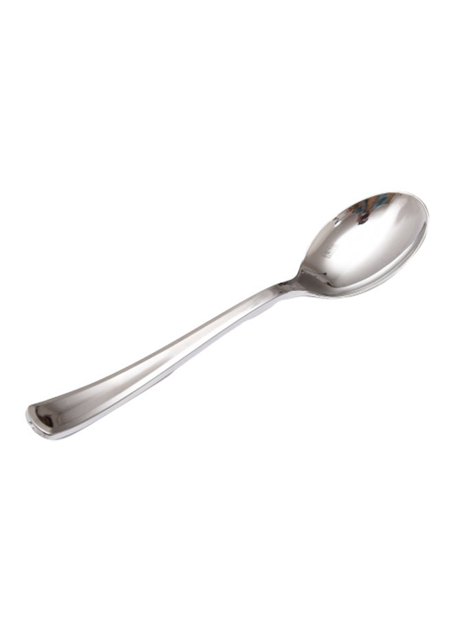 18-Piece Disposable Spoons Silver 17cm