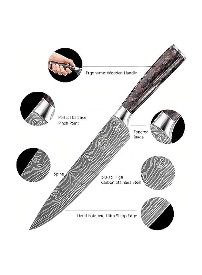 Chef Knife - Professional Kitchen Knife 8 Inches - German High Carbon Stainless Steel with Sheath & Box