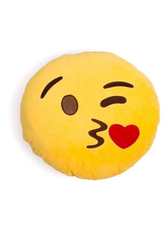 Emoji Design Cushion Yellow/Red 32x32x10cm