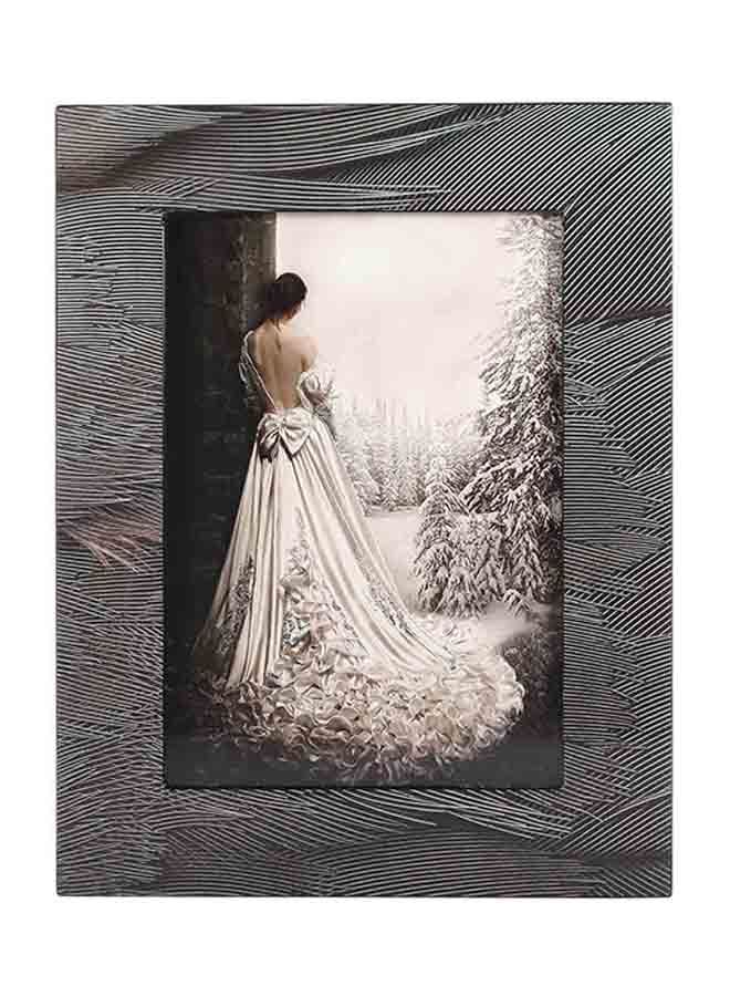 Photo Frame With Plume Texture Grey 7.5 X 0.8 9.4inch