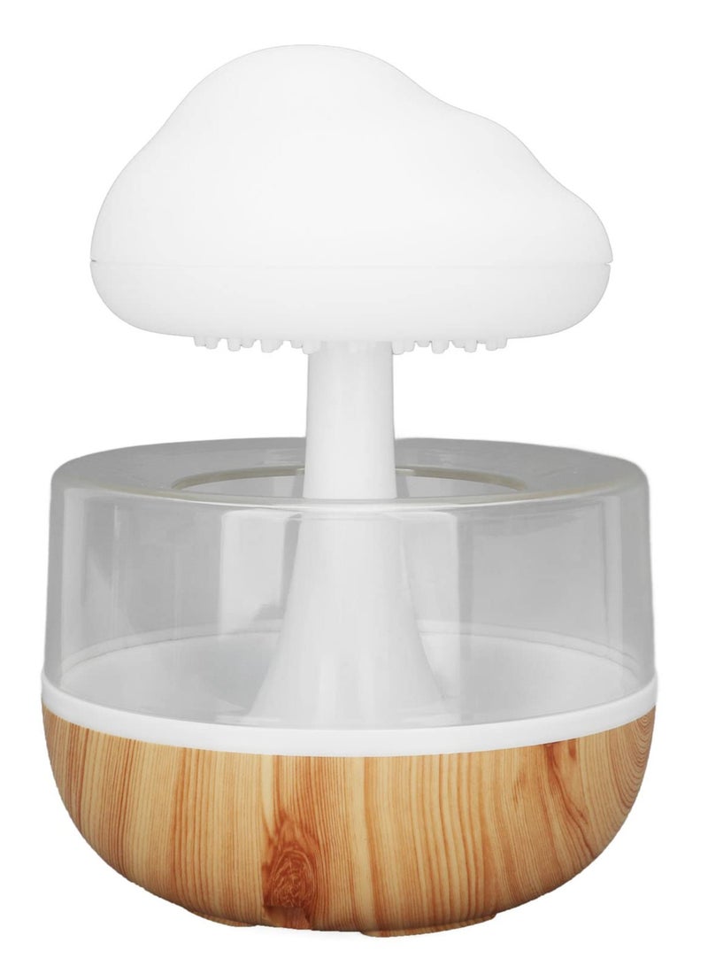 Raining Cloud Night Light Aromatherapy Essential Oil Diffuser Micro Humidifier Desk Fountain Bedside Sleeping Relaxing Mood Water Drop Sound White