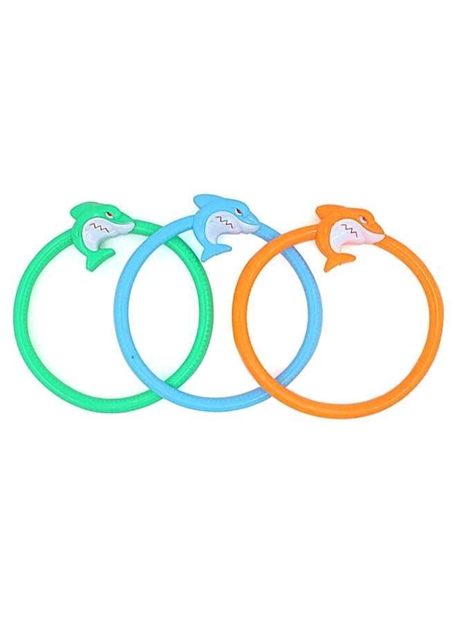 3-Piece Easy Grap Shark Design Underwater Swimming Ring Set