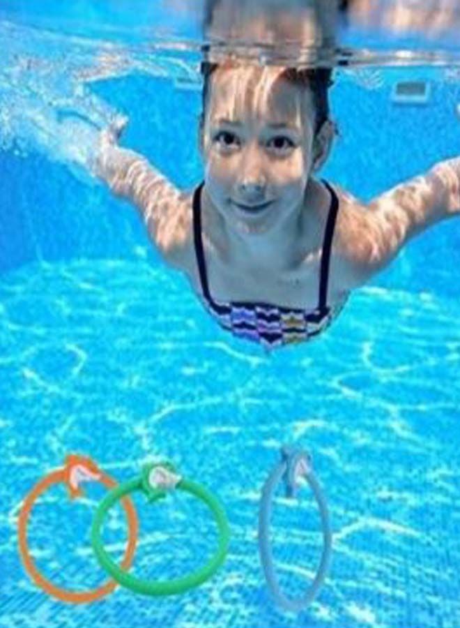 3-Piece Easy Grap Shark Design Underwater Swimming Ring Set