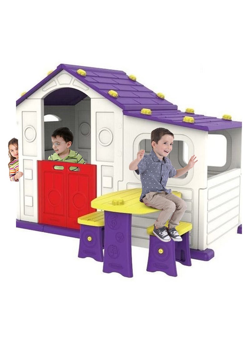 Big Playhouse w/ Play Shed, Table & Chairs