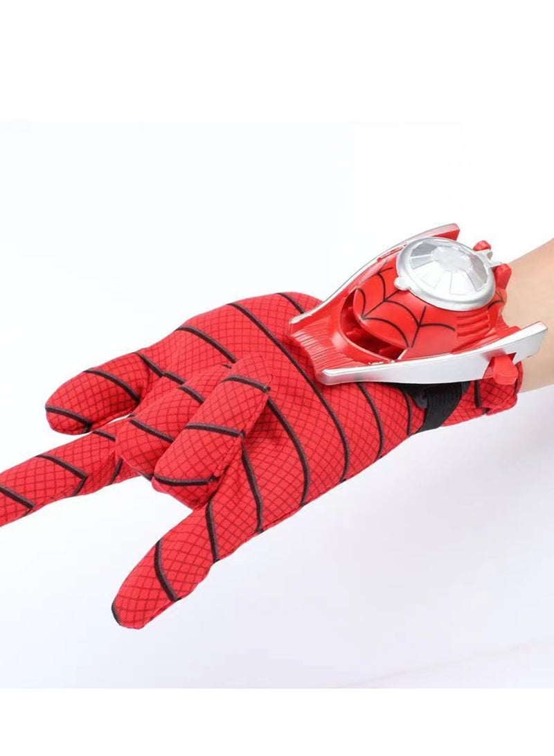 Launcher Wrist Toy Set for Kids, Super Hero Role-Play Toy, Children's Magic Gloves with Wrist Ejection Launcher Toy, Birthday Gift for Kids (Red)