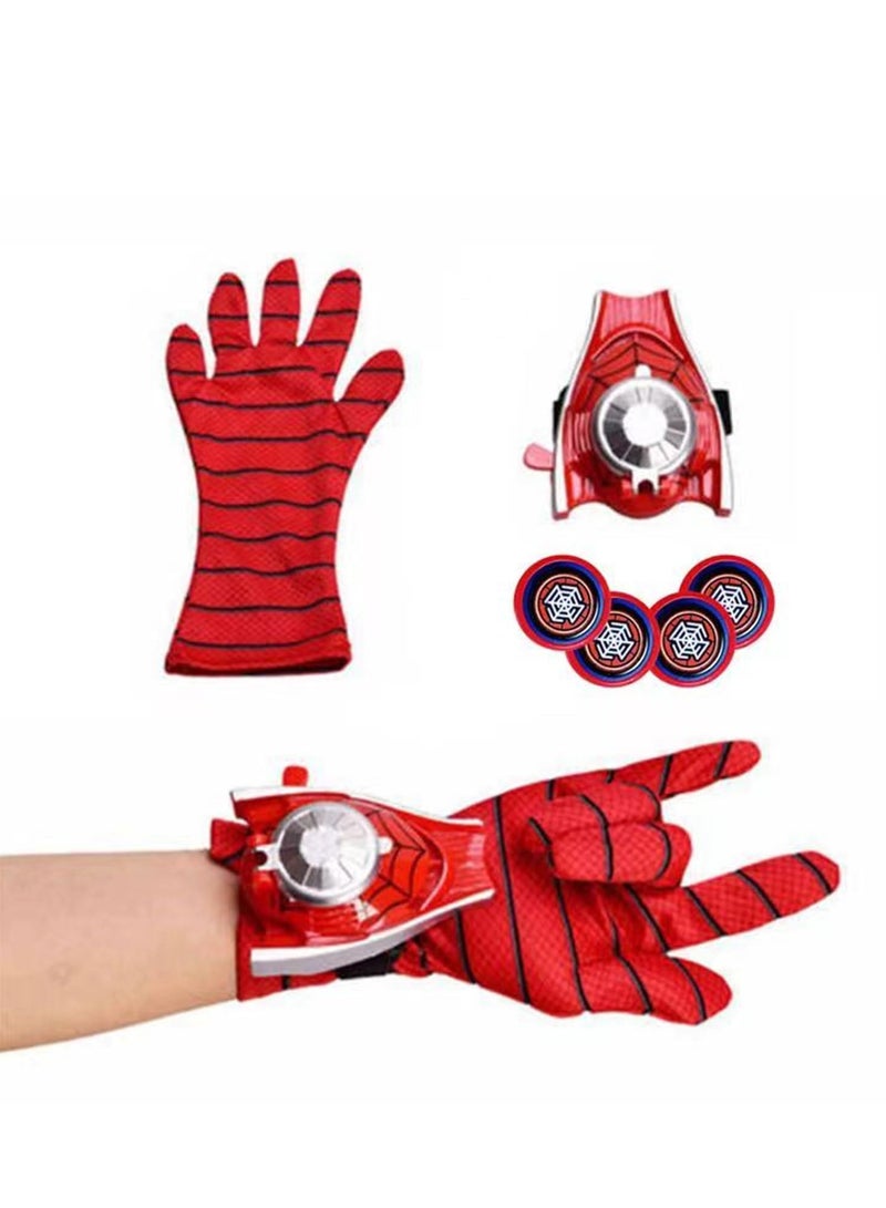 Launcher Wrist Toy Set for Kids, Super Hero Role-Play Toy, Children's Magic Gloves with Wrist Ejection Launcher Toy, Birthday Gift for Kids (Red)