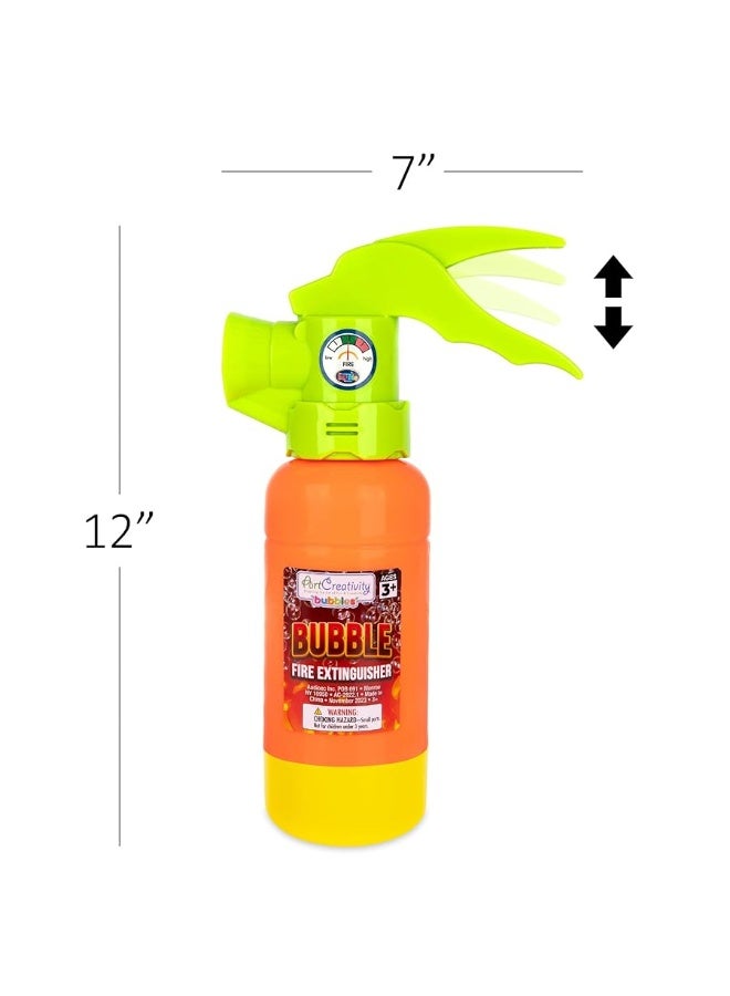 ArtCreativity Kids Fire Extinguisher Bubble Toy - Bubble Blower Firefighter Toy for Kids 2 3 4 5 with Bubble Solution Included - Automatic Bubble Toy Fire Extinguisher - Fireman Props for Boys 6 7 8 9