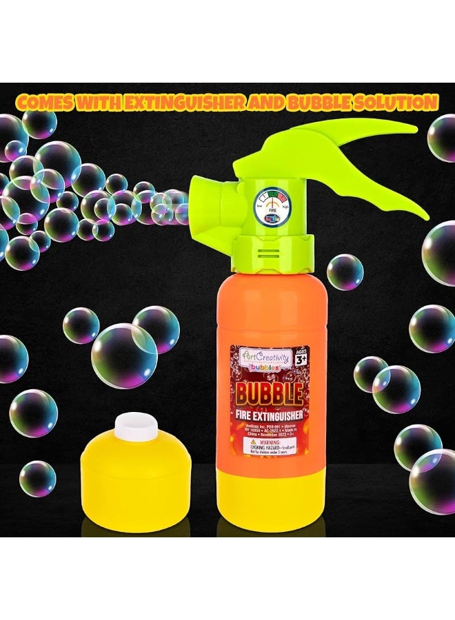 ArtCreativity Kids Fire Extinguisher Bubble Toy - Bubble Blower Firefighter Toy for Kids 2 3 4 5 with Bubble Solution Included - Automatic Bubble Toy Fire Extinguisher - Fireman Props for Boys 6 7 8 9