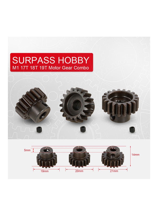 3-Piece Pinion Motor Gear For 1/8 RC Buggy Car Monster Truck 9x2x5cm