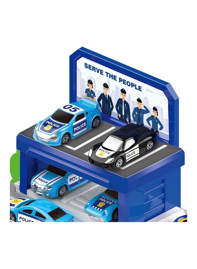 Police Station Parking Lot with Car Tracks Toy Playset