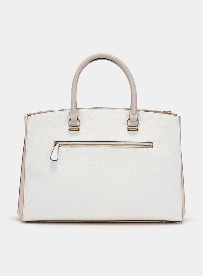 GUESS Womens Alexie Satchel Bag Satchel Bag White