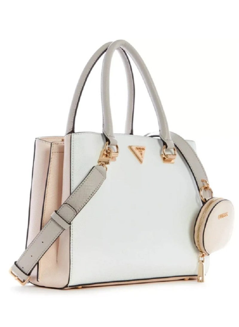 GUESS Womens Alexie Satchel Bag Satchel Bag White