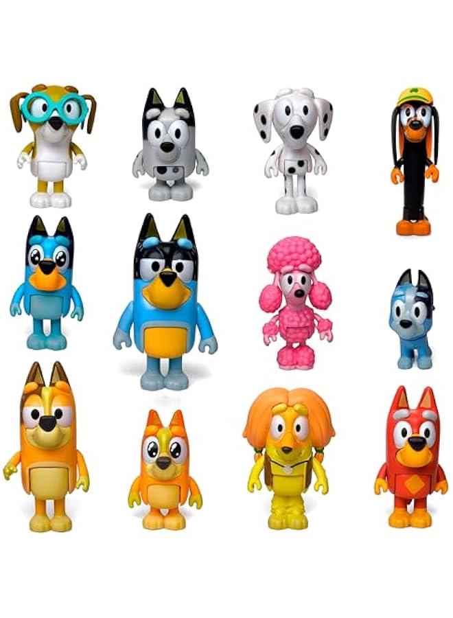 12PCS Inspired by Bluey Dogs Figures Toys Playset, Wolves-Action Figures Family and Friends Set