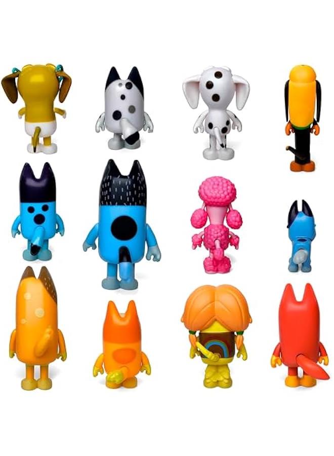 12PCS Inspired by Bluey Dogs Figures Toys Playset, Wolves-Action Figures Family and Friends Set