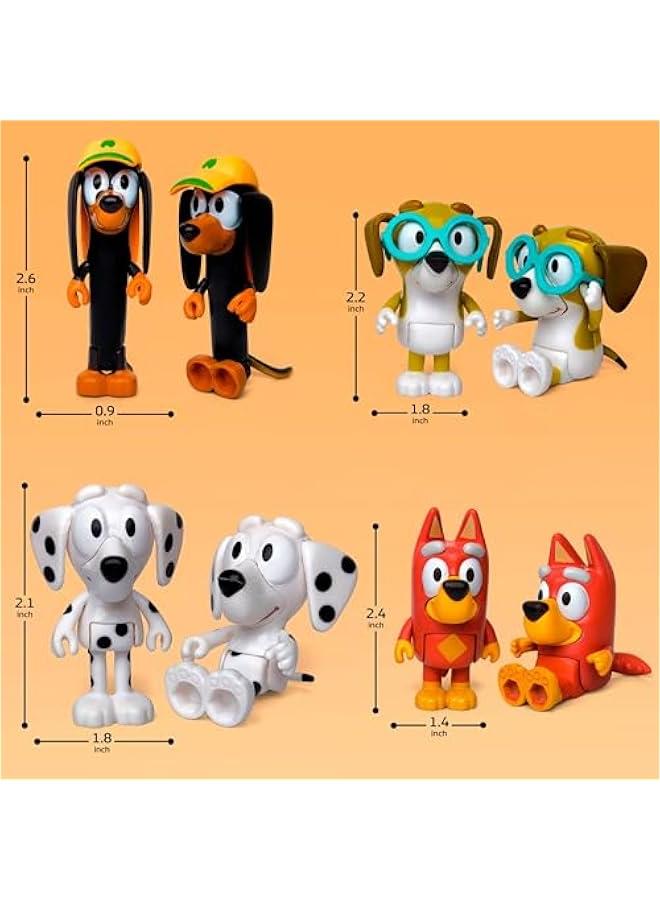 12PCS Inspired by Bluey Dogs Figures Toys Playset, Wolves-Action Figures Family and Friends Set