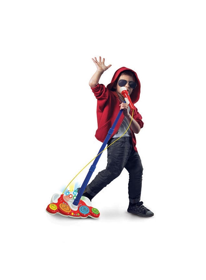 Winfun Sing 'N Jam Platform – Kids’ Karaoke Set with Microphone, Disco Lights & Sound Effects | Interactive Adjustable Mic Stand, Disco Ball & Fun Applause Sounds | Musical Education for Kids Ages 3+