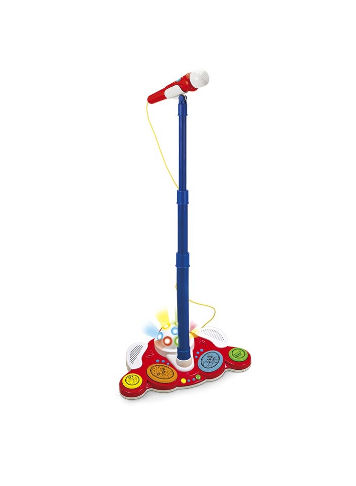 Winfun Sing 'N Jam Platform – Kids’ Karaoke Set with Microphone, Disco Lights & Sound Effects | Interactive Adjustable Mic Stand, Disco Ball & Fun Applause Sounds | Musical Education for Kids Ages 3+