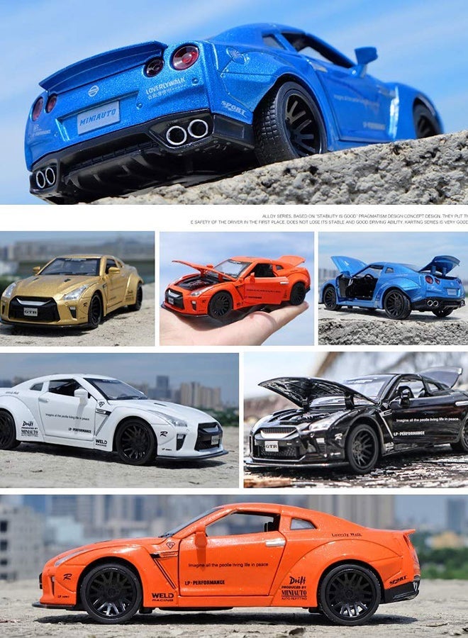 Alloy Metal Nissan GTR Pull Back Car Model With Sound Light Multicolour