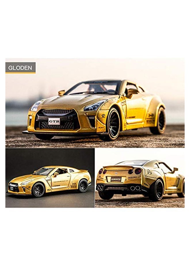 Alloy Metal Nissan GTR Pull Back Car Model With Sound Light Multicolour