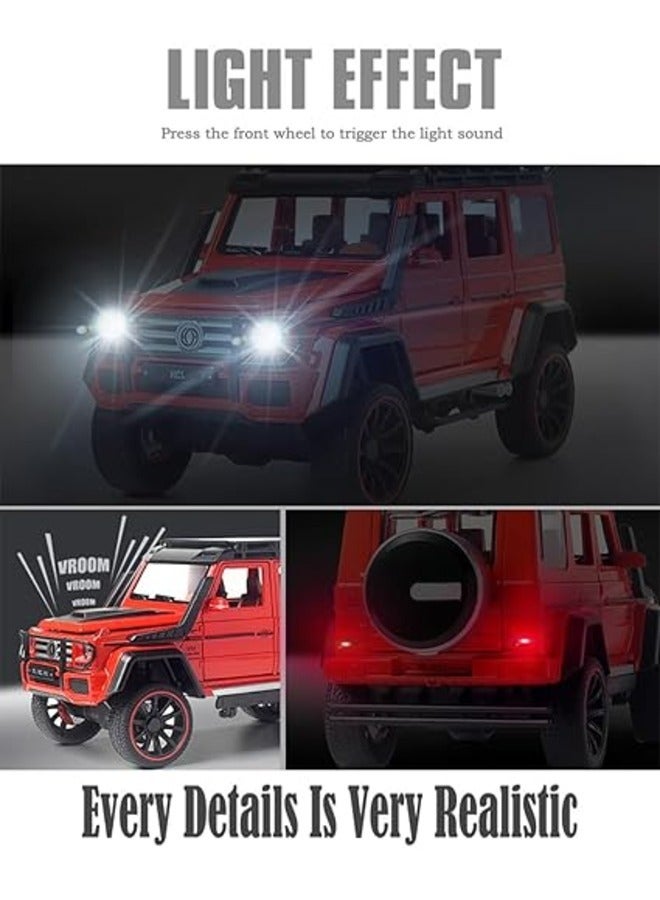 1:22 Scale Pull Back Door Openable Simulation Alloy Track Sports Miniature Model Diecast Metal Action Car Toy with Light and Sound (Red)