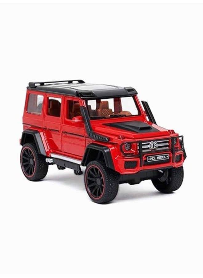 1:22 Scale Pull Back Door Openable Simulation Alloy Track Sports Miniature Model Diecast Metal Action Car Toy with Light and Sound (Red)