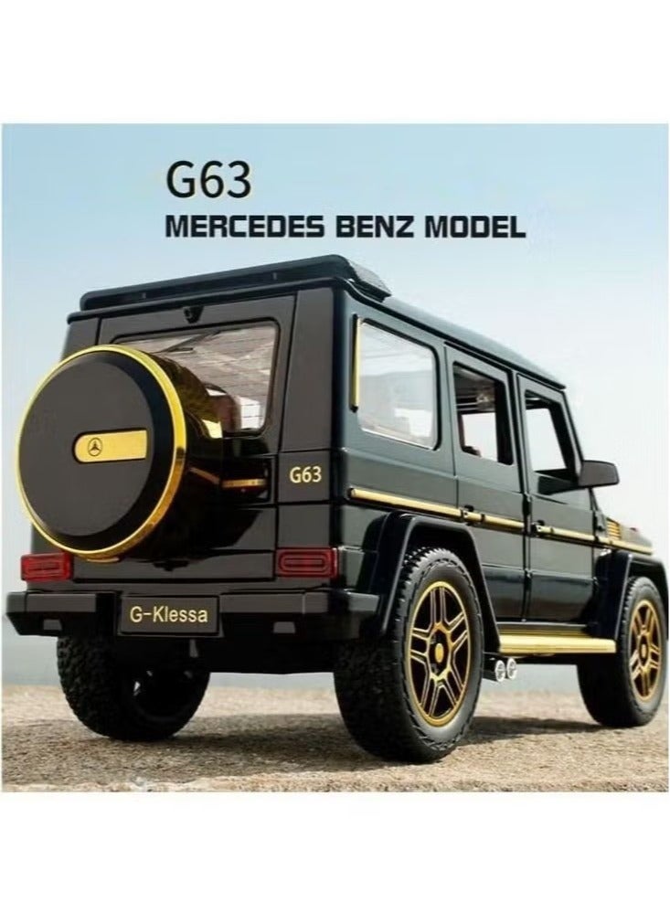 Mercedes Benz G63 AMG 1:32 Scale Model Car, Diecast Model Cars Zinc Alloy Pull Back Toy car with Sound and Light for Kids Boy Girl Gift Black Gold