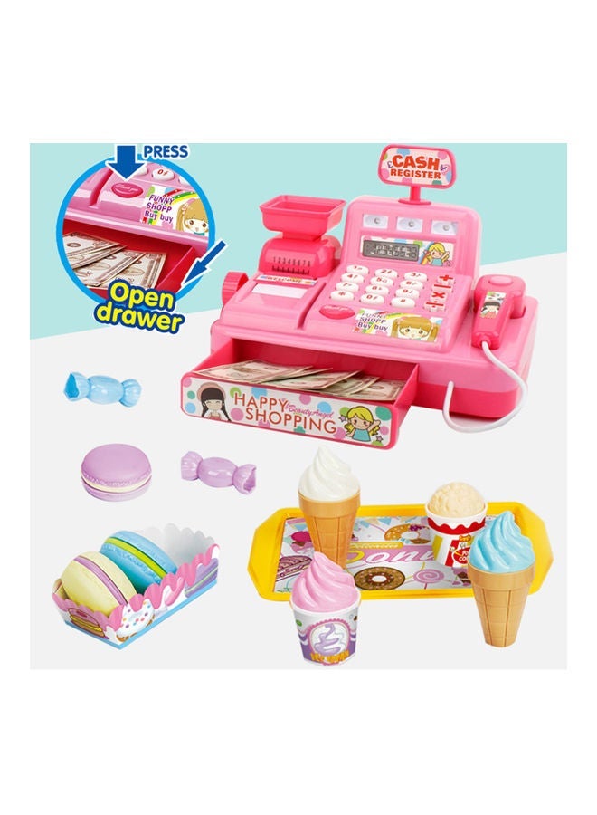 Simulation Market Cash Register with Light Music Kids Pretend Play Toy