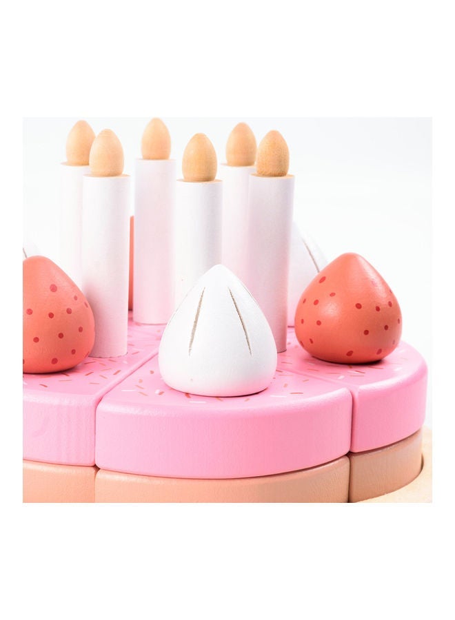 Stimulated Happy Birthday Fruit Cake Set Kids Pretend Play Toy