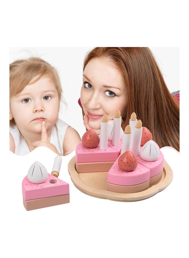 Stimulated Happy Birthday Fruit Cake Set Kids Pretend Play Toy