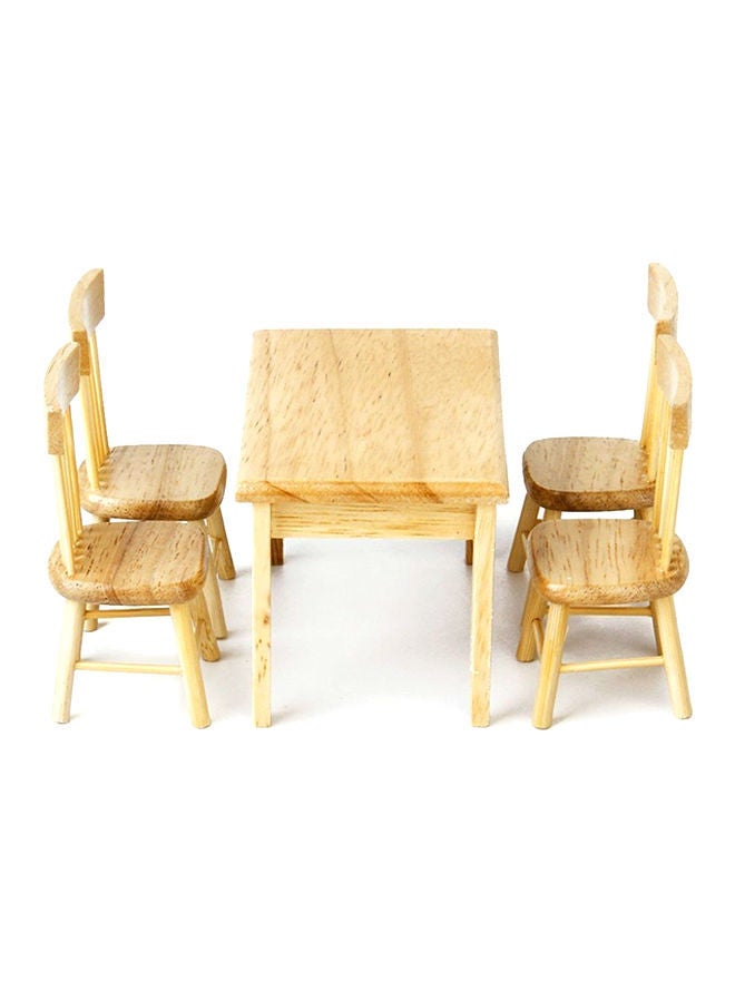 5-Piece Miniature Dining Table And Chair Set