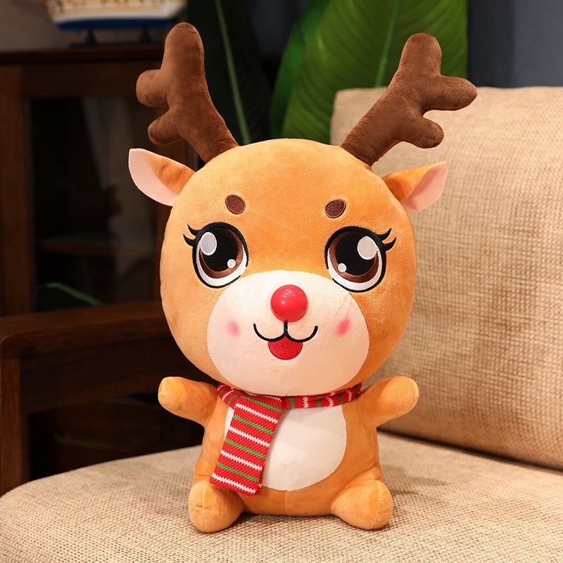 Cute Santa Claus Reindeer Plush Toy Xmas Pillow Doll Christmas Elk