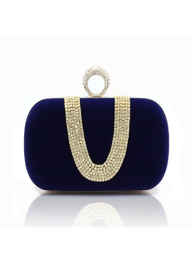 Stylish Fashion Banquet Bag Blue/Gold