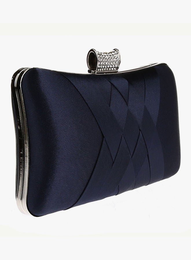 Braided Designer Clutch Dark Blue