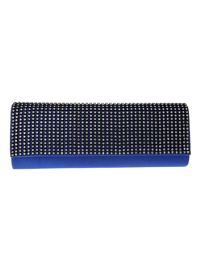 Chain Decor Party Clutch Blue